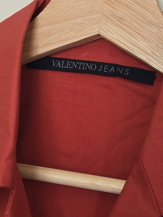 Valentino Tops - Vintage Valentino Red Button-Front Detail Top 90s 1990 Preppy Minimal